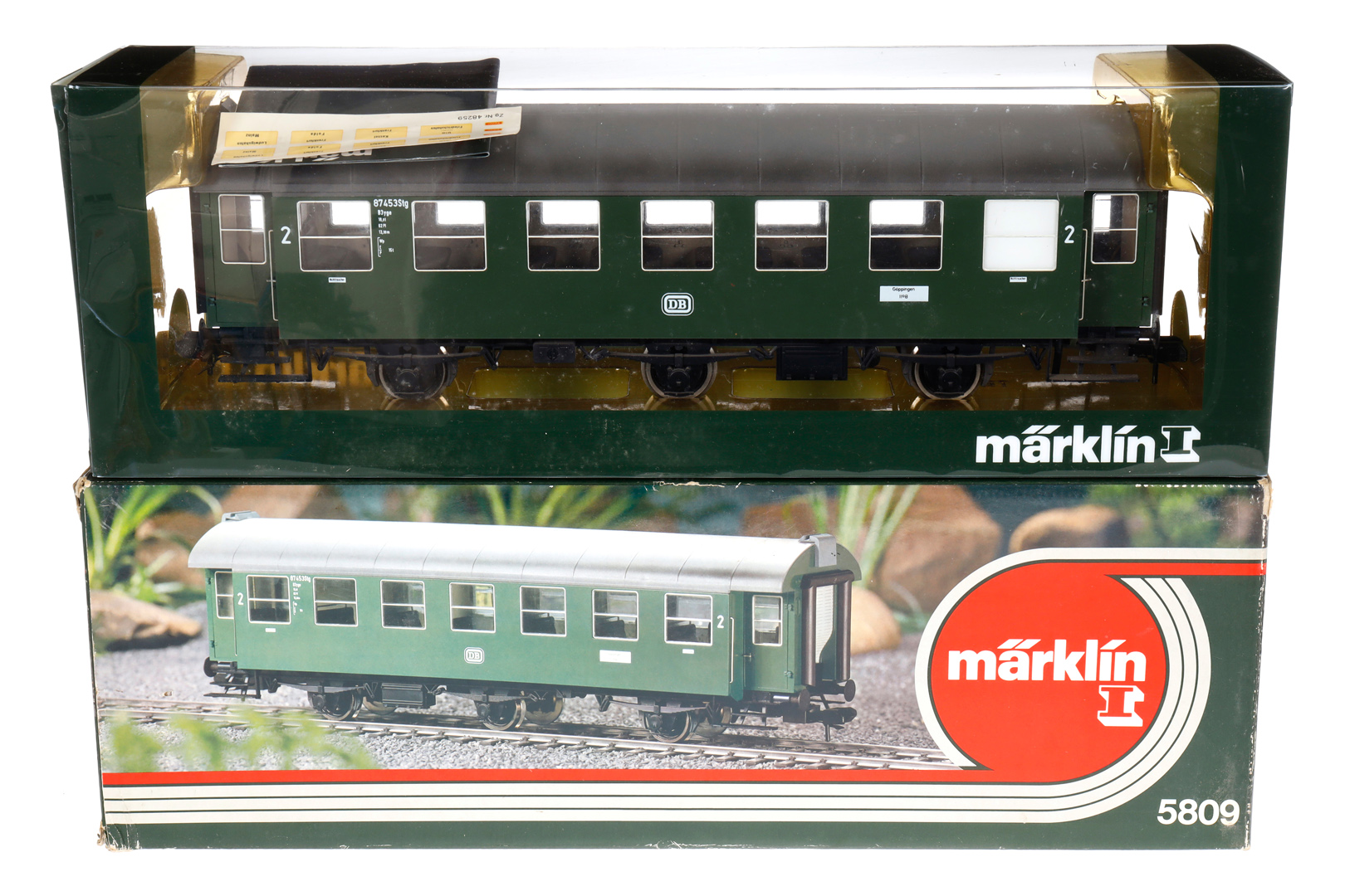 Märklin Personenwagen 5809, Spur 1, grün, Alterungsspuren, L 41,5, im leicht besch. OK, Z 2