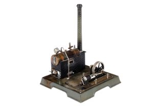 Märklin Dampfmaschine, liegender Messingkessel, KD 5, mit Brenner, Armaturen und feststehendem