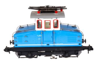 Märklin Maxi E-Lok ”LAG Lok 2”, Spur 1, elektr., weiß/blau, Alterungsspuren, sonst noch Z 2