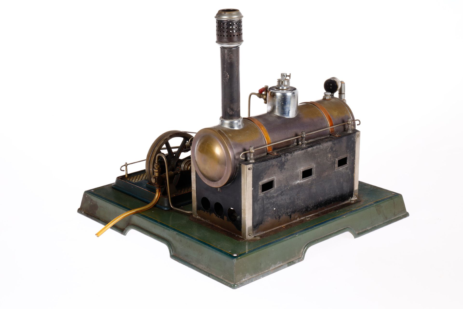 Märklin Dampfmaschine, liegender Messingkessel, KD 8, mit Brenner, Armaturen, feststehendem - Image 4 of 4