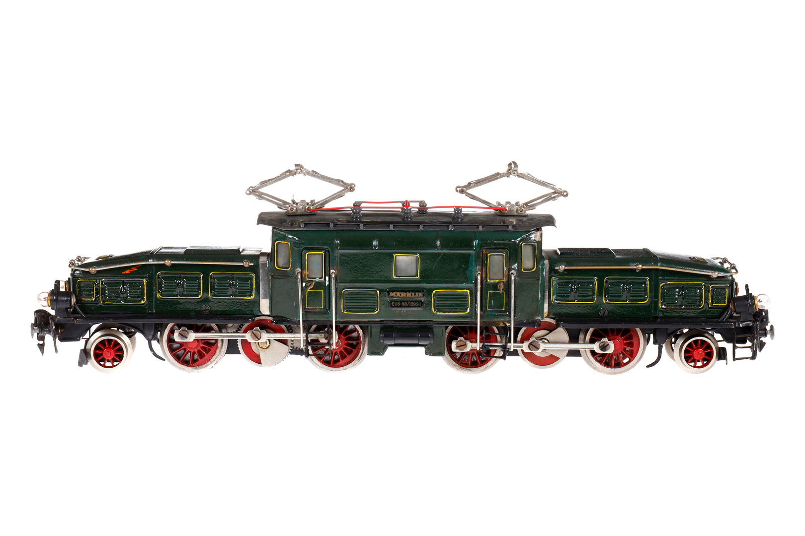 Märklin Krokodil CCS 66/12920, Spur 0, elektr., grün, mit je 2 el. bel. Stirnlampen, Dach rest.,