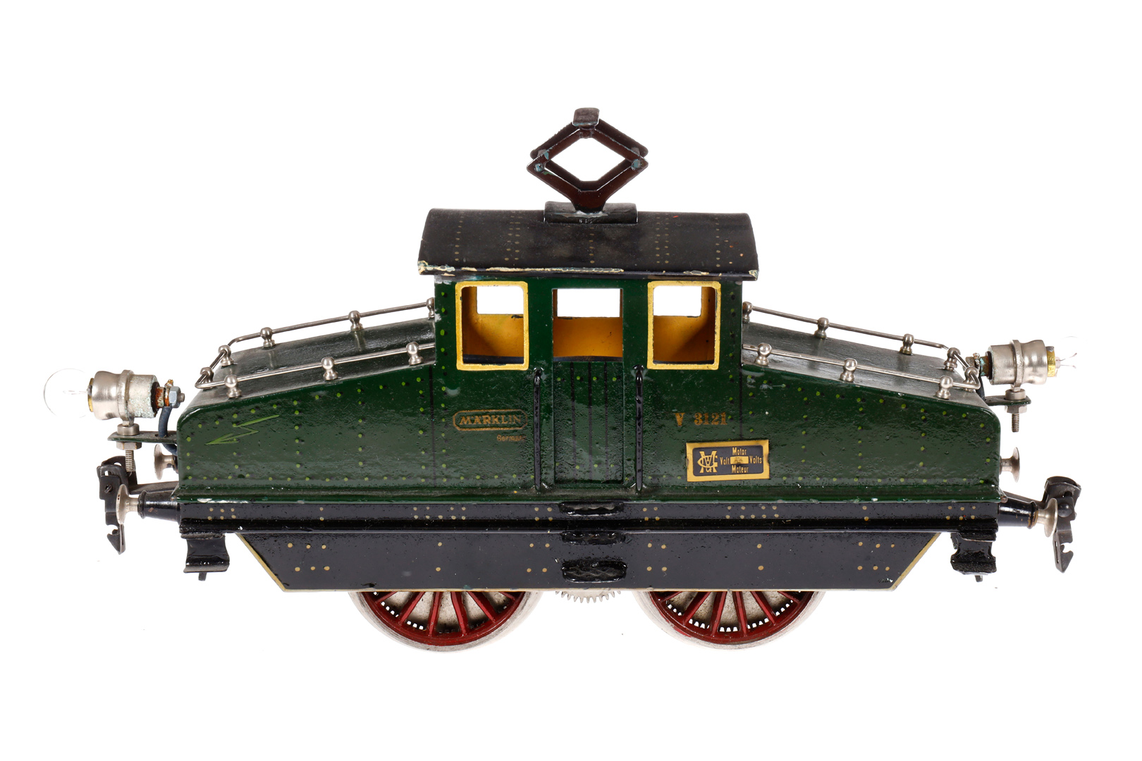 Märklin Vollbahnlok V 3121, Spur 1, Schwachstrom, grün, mit je 1 el. bel. Stirnlampe, fremd