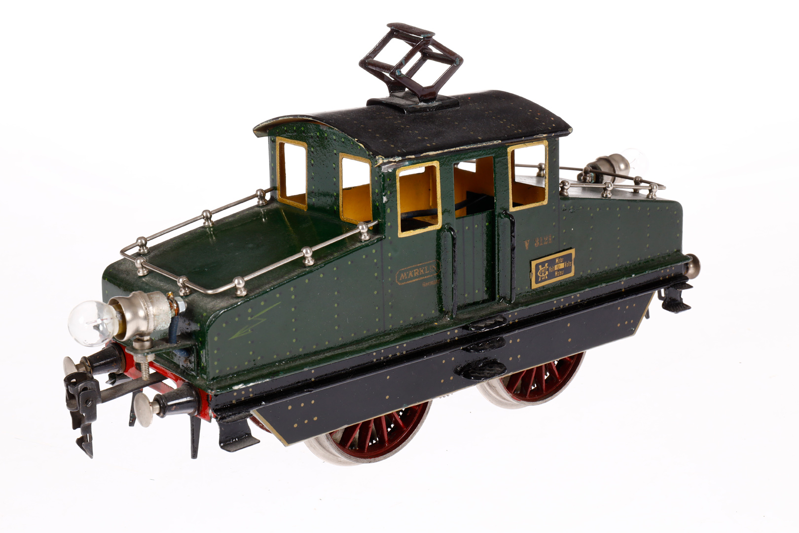 Märklin Vollbahnlok V 3121, Spur 1, Schwachstrom, grün, mit je 1 el. bel. Stirnlampe, fremd - Image 2 of 4