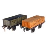 2 Bing Güterwagen, Spur 1, 3 Achslagerblenden fehlen, LS, L 19, Z 3