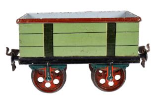 Märklin offener Güterwagen 1816, Spur 3, Spurweite 75, uralt, HL, Radsätze ergänzt, Kupplungen