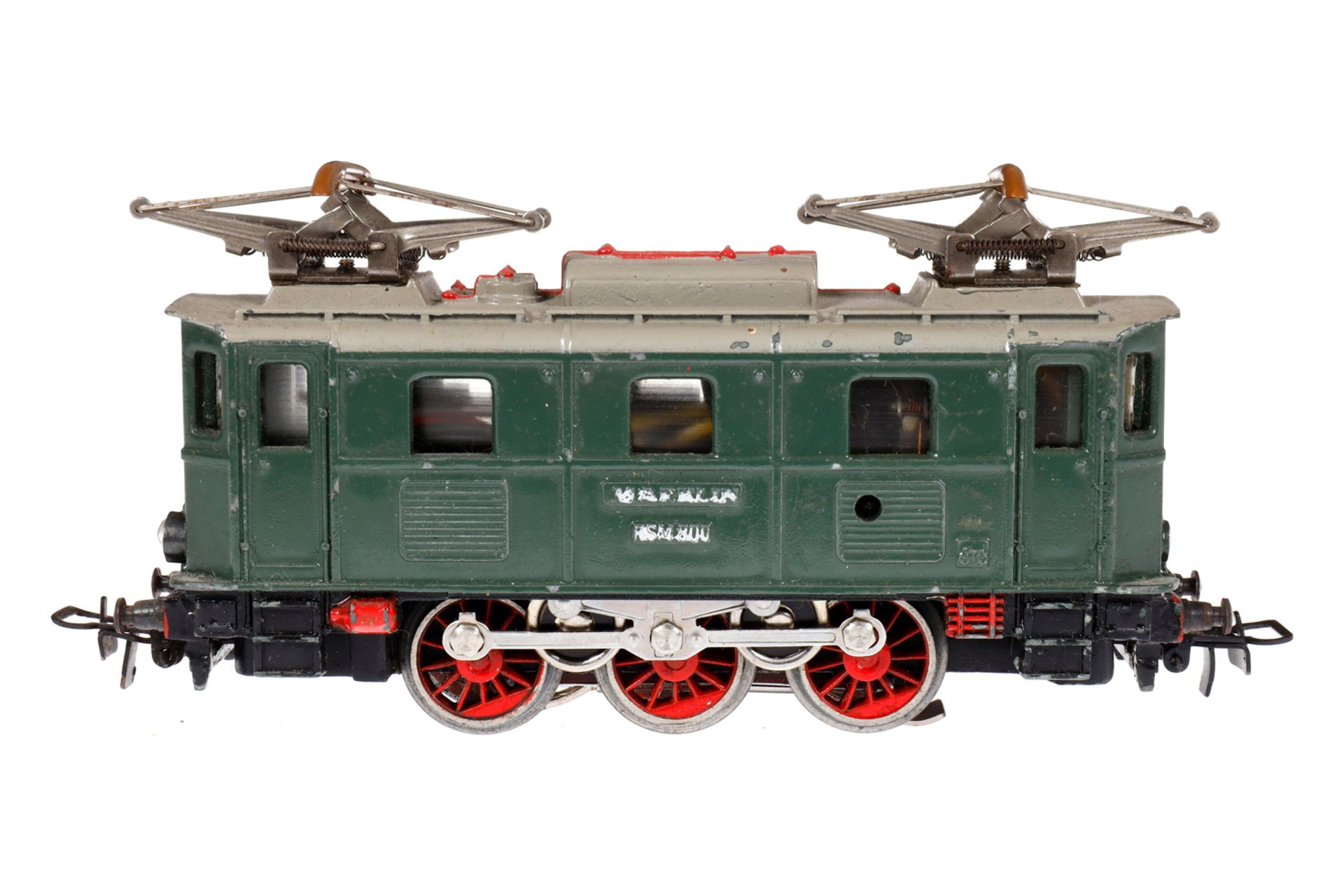 Märklin E-Lok RSM 800, Spur H0, Guss, grün, mit 2 el. bel. Stirnlampen, LS und gealterter Lack,