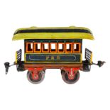 Märklin amerik. Personenwagen 1873 PRR, Spur 1, uralt, nachlackiert, L 16, Z 4