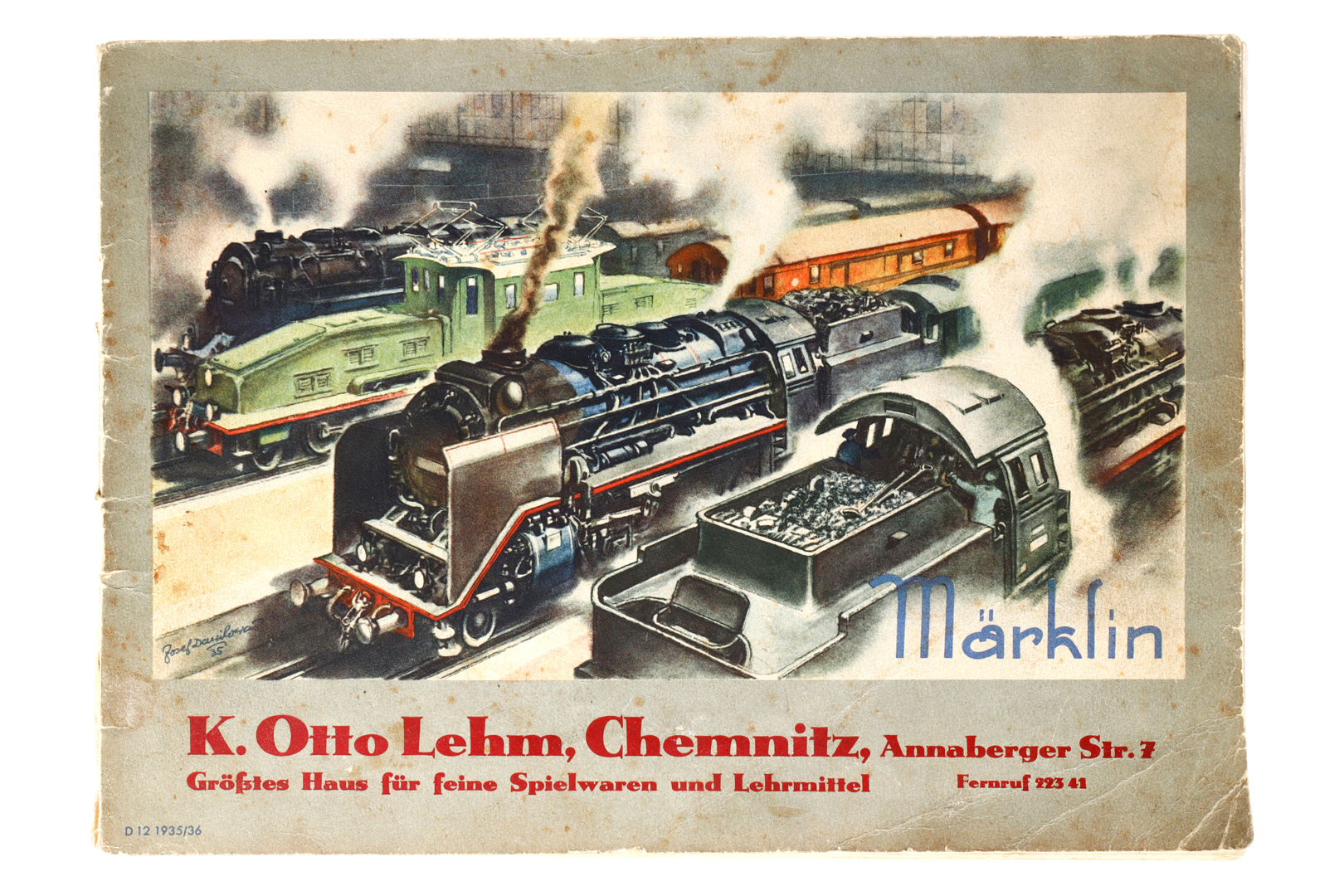 Märklin Katalog D 12, 1935/36, 72 Seiten, Alterungsspuren, Z 3