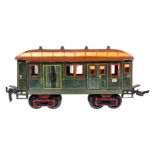 Märklin Post/Gepäckwagen 1844, Spur 1, uralt, HL, mit Inneneinrichtung, 4 AT, 4 ST und 2 DT, meist