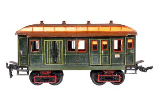 Märklin Post/Gepäckwagen 1844, Spur 1, uralt, HL, mit Inneneinrichtung, 4 AT, 4 ST und 2 DT, meist