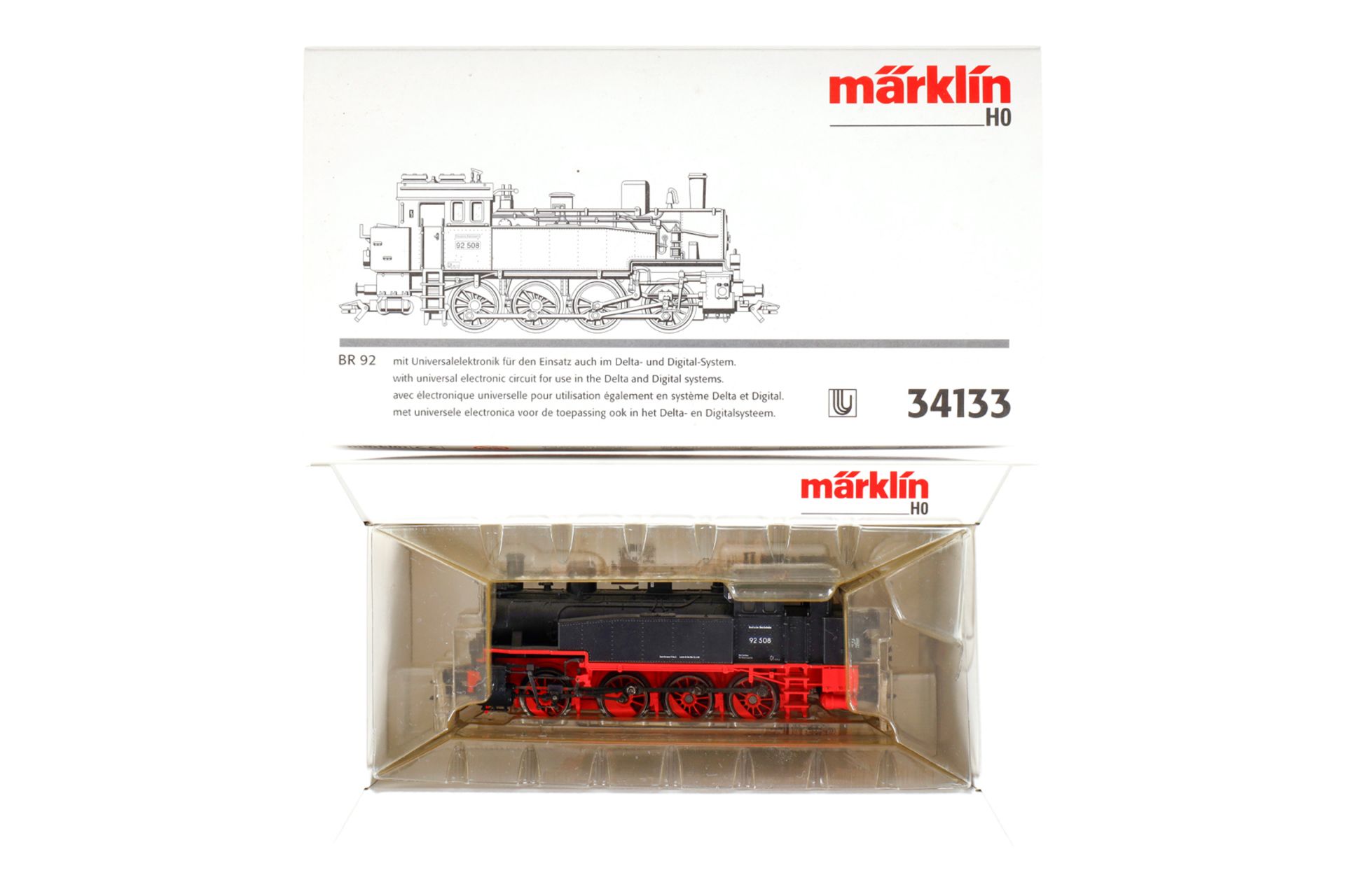 Märklin D-Tenderlok ”92 508” 34133, Spur H0, schwarz, Alterungsspuren, OK, Z 2