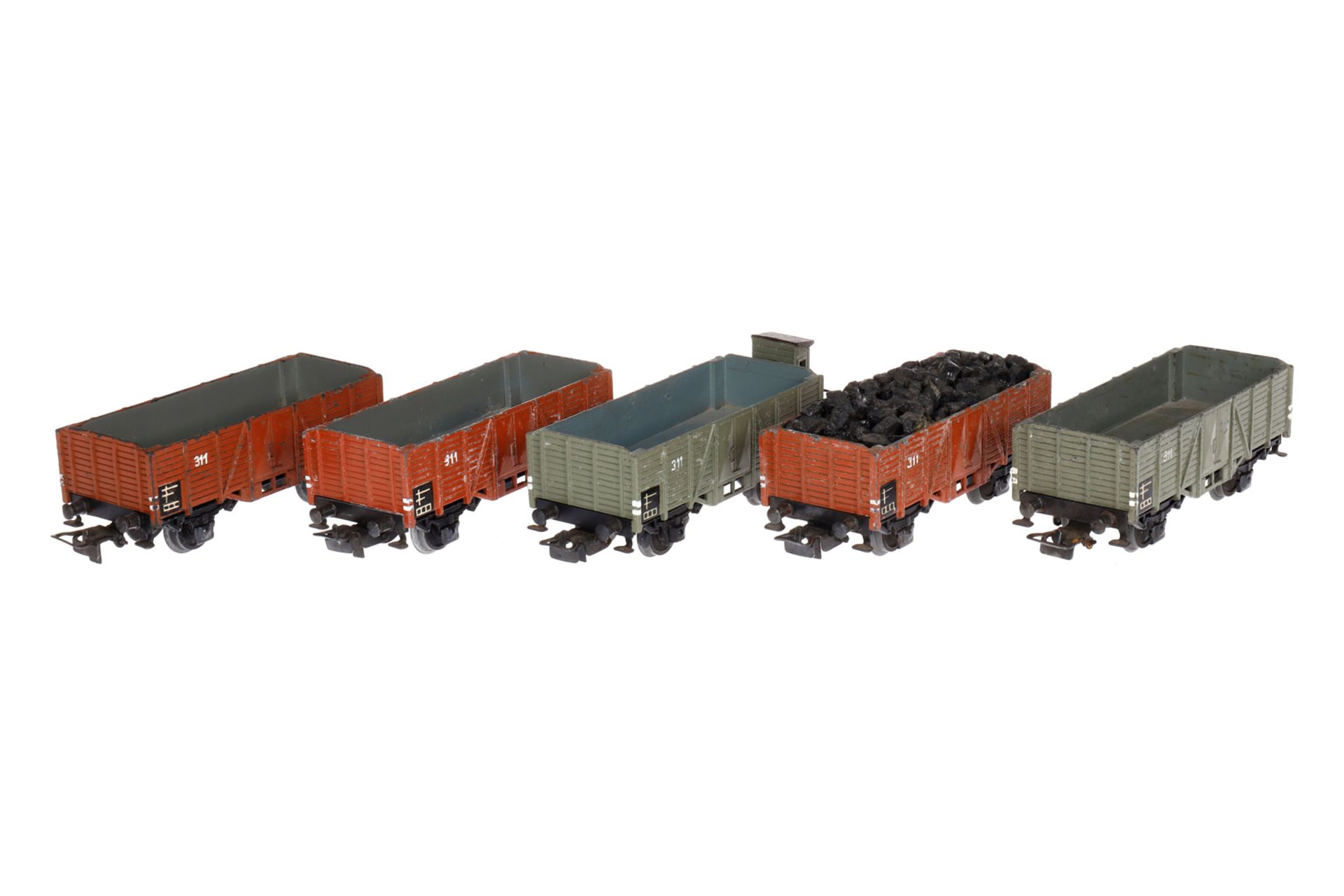 5 Märklin Güterwagen, Spur H0, Guss, LS, Z 3