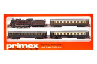 Primex Zugpackung ”Orient-Express” 2701, Spur H0, 3-Leiter, Alterungsspuren, im leicht besch. OK,