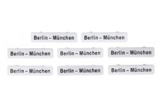 8 Replik-Zuglaufschilder ”Berlin-München”, L 3,3