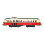 Märklin Schnelltriebwagen TWE 700, Spur H0, Blech, elfenbein/rot, mit elektr. Beleuchtung, LS und