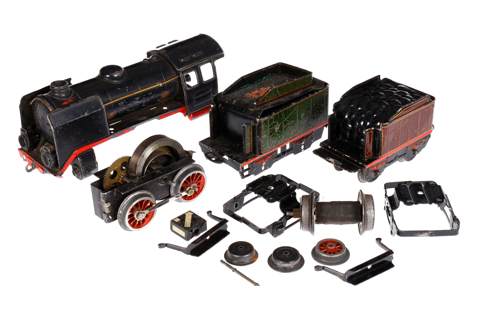 2 Märklin Tender, Gehäuse, Motor und Kleinteile, Spur 0, Z 4