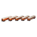 AS int. Wagen-Set, Spur 0, CL, mit 5 Wagen 607 A, 1108 M, 1546 E, 2419 D und 3131 A, LS und