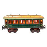 Märklin Personenwagen 1841, Spur 1, uralt, HL, mit Inneneinrichtung und 4 AT, 1 Kupplung fremd