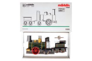 Märklin Replik-Storchbeinlok 11111, Spur 1, Uhrwerk intakt, mit Tender und Schlüssel,