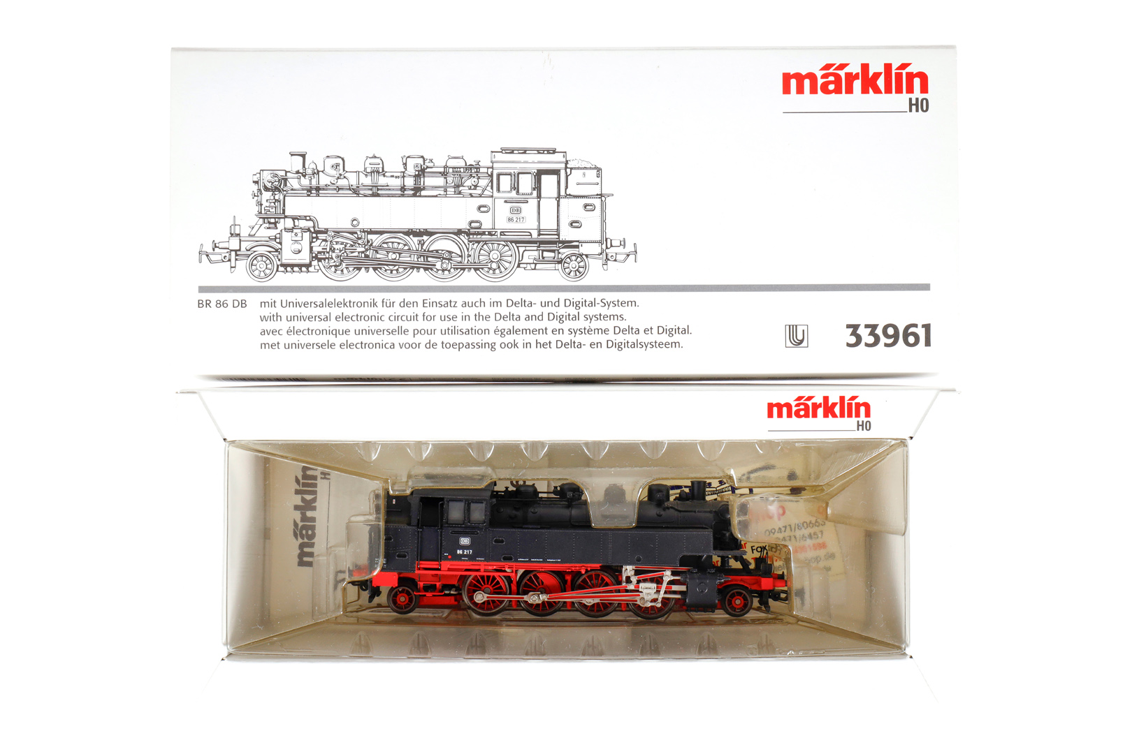 Märklin 1-D-1 Tenderlok ”86 217” 33961, Spur H0, schwarz, Alterungsspuren, OK, Z 2