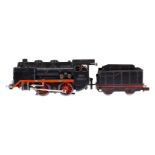 Märklin B-Dampflok R 800, Spur H0, Guss, schwarz, mit Blechtender und 2 el. bel. Stirnlampen, LS und