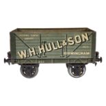 Carette/Basset-Lowke offener Güterwagen ”W.H. Hull & Son”, Spur 1, CL, mit Fixkupplungen, LS und