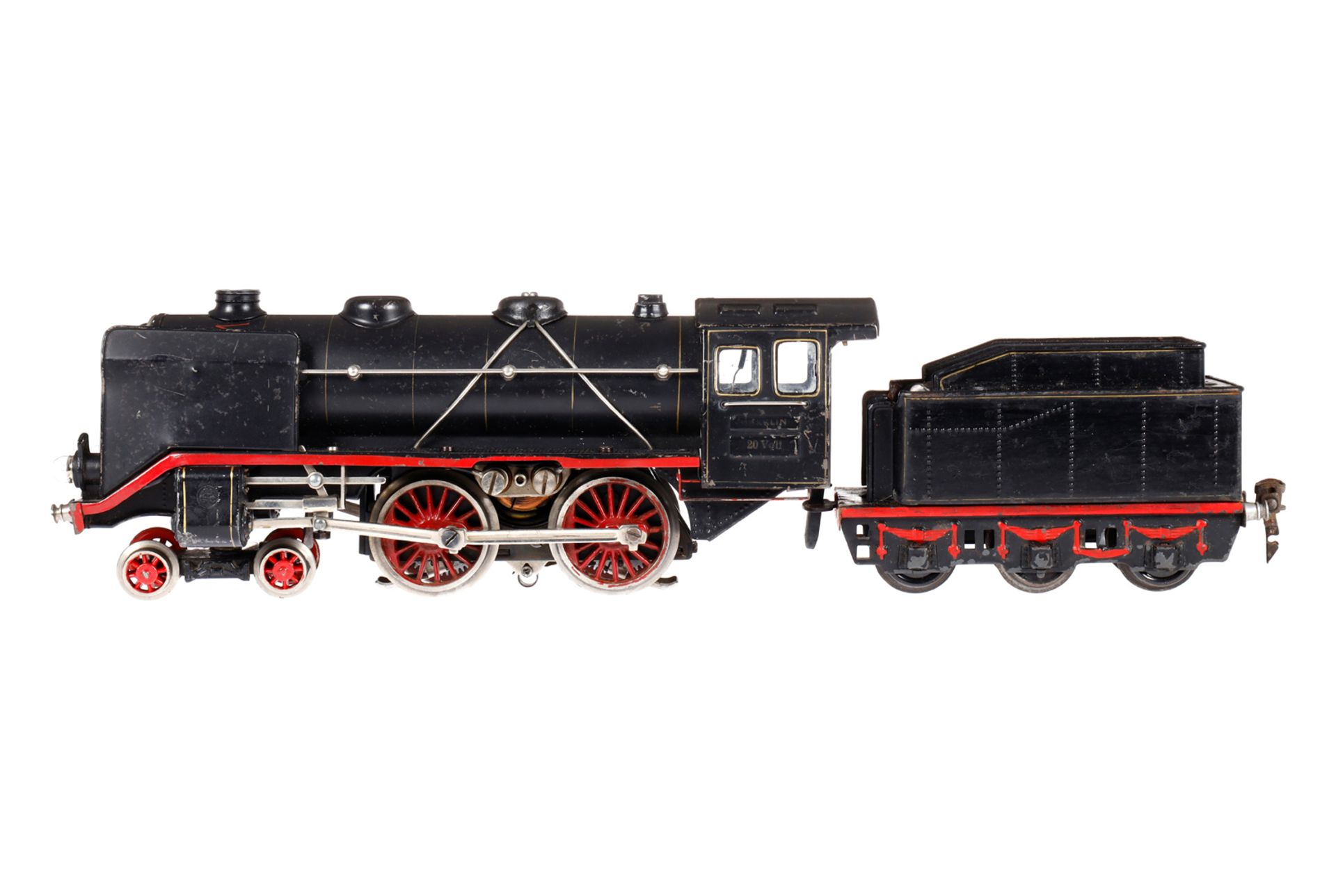 Märklin 2-B Dampflok E 66/12920, Spur 0, elektr., schwarz, mit Tender, gW und 2 el. bel.