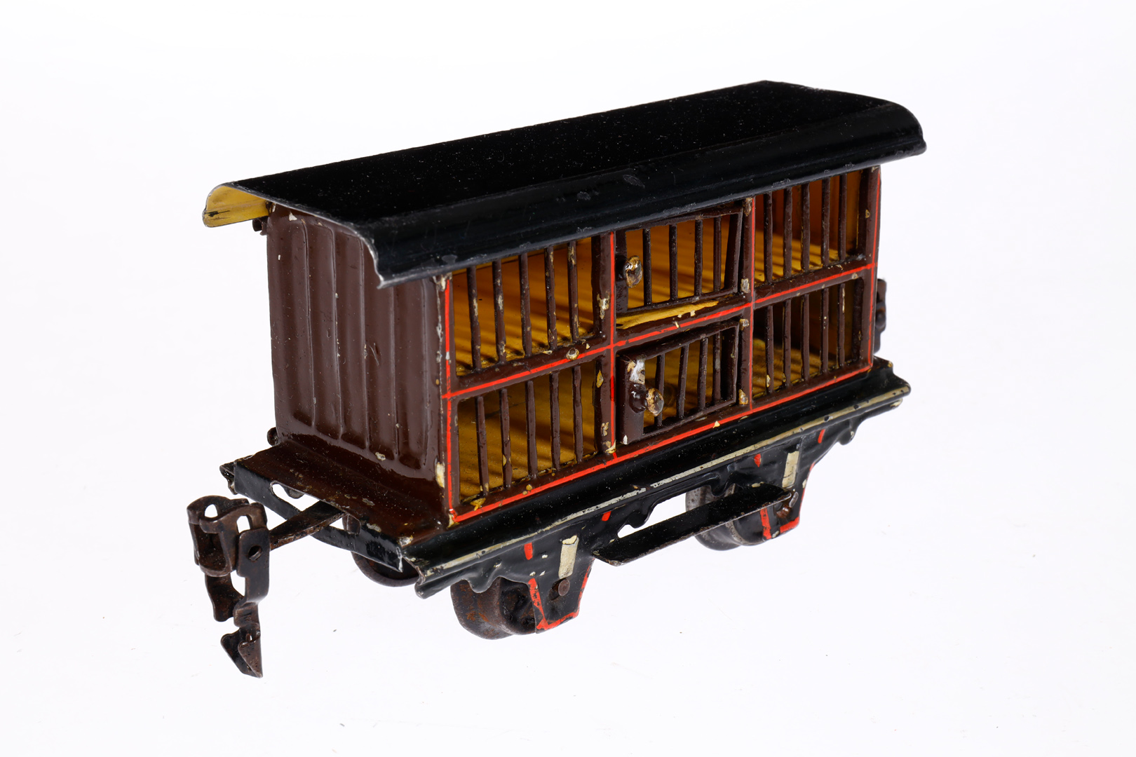 Märklin Kleintierwagen 1911, Spur 0, uralt, HL, mit 1 ST und 2 LT (Arretierungen fehlen), kleine - Bild 2 aus 6