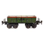 Märklin offener Güterwagen 1845, Spur 1, HL, mit 2x2 LTH, LS und gealterter Lack, L 26, Z 3