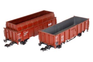 2 Märklin Güterwagen, Spur 1, braun, Alterungs- und Gebrauchsspuren, L 31,5, Z 3
