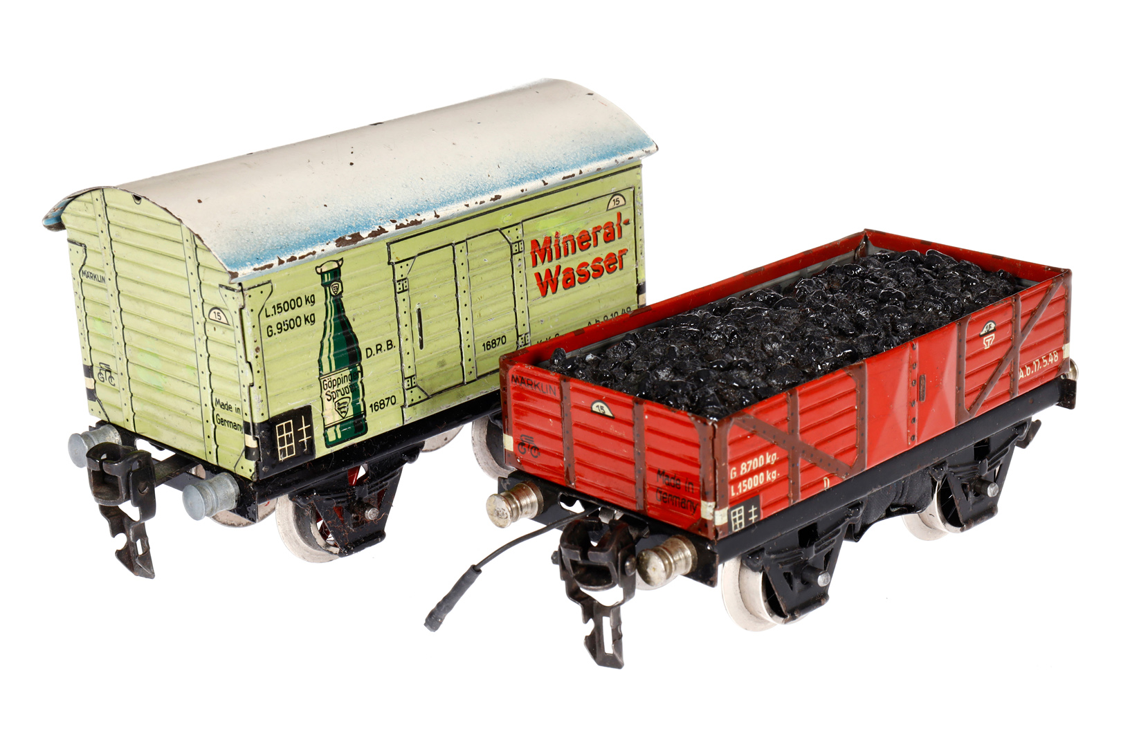 2 Märklin Güterwagen 1661 und 1687, Spur 0, CL, 1 verändert, LS, L 13, Z 3