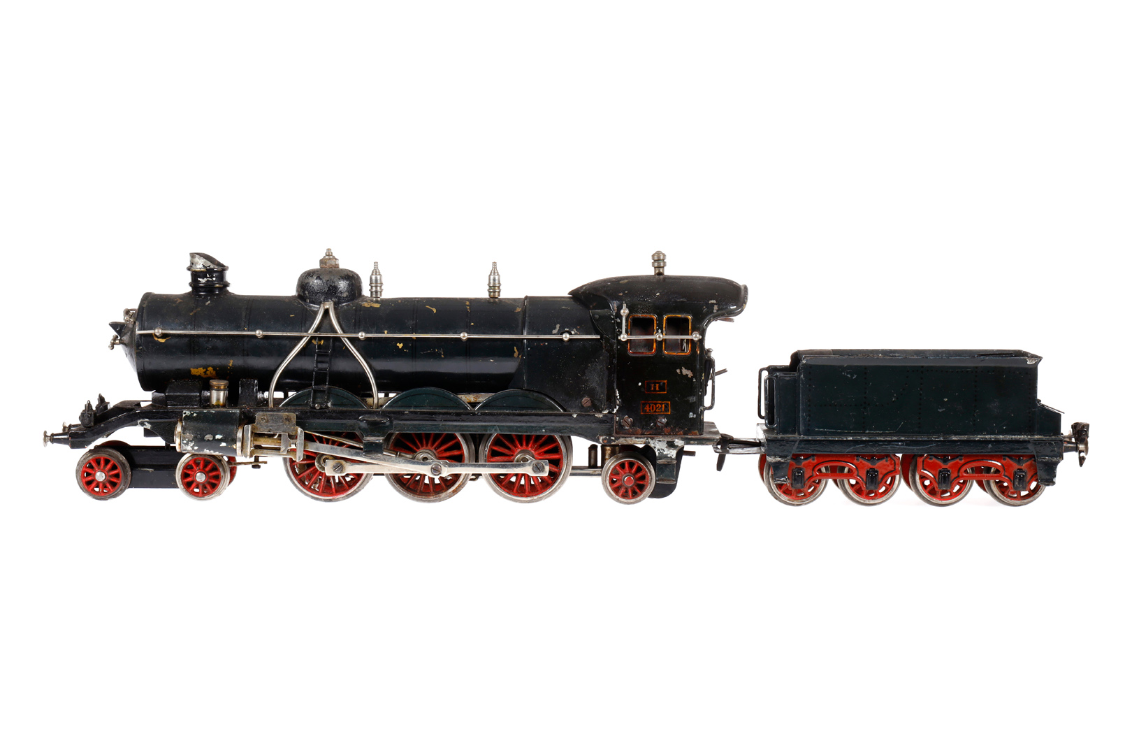 Märklin 2-C-1 Dampflok H 4021, Spur 1, spiritusbetrieben, dunkelgrün/schwarz, mit Tender, Brenner,