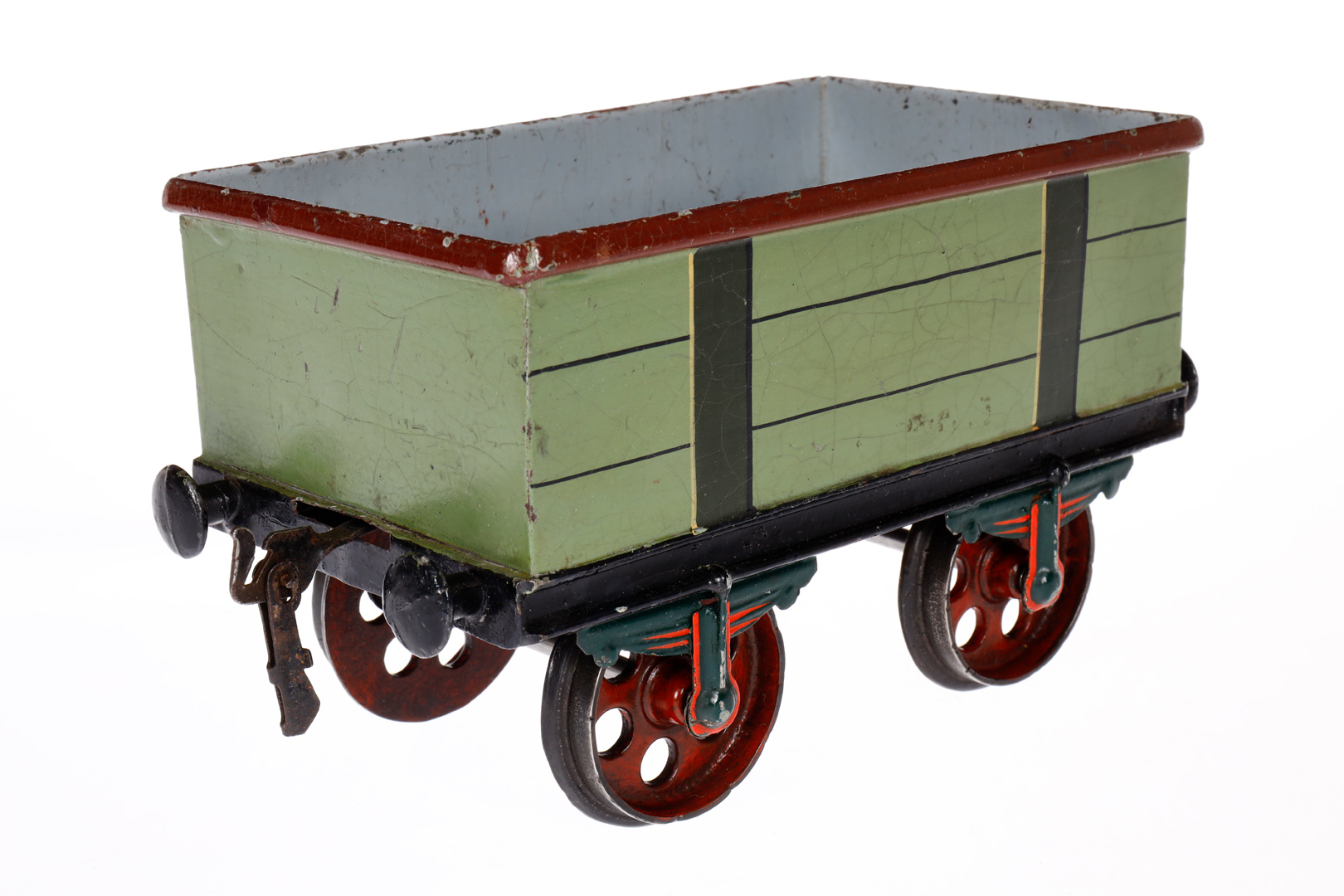 Märklin offener Güterwagen 1816, Spur 3, Spurweite 75, uralt, HL, Radsätze ergänzt, Kupplungen - Bild 2 aus 4