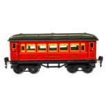 Märklin Mitropa Speisewagen 1886, Spur 0, CL, mit 4 AT, LS und gealterter Lack, L 21,5, sonst noch Z