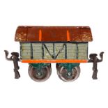 Märklin Zementwagen 1815, Spur 0, uralt, HL, mit 2 Klappdeckeln, LS und gealterter Lack, L 8,