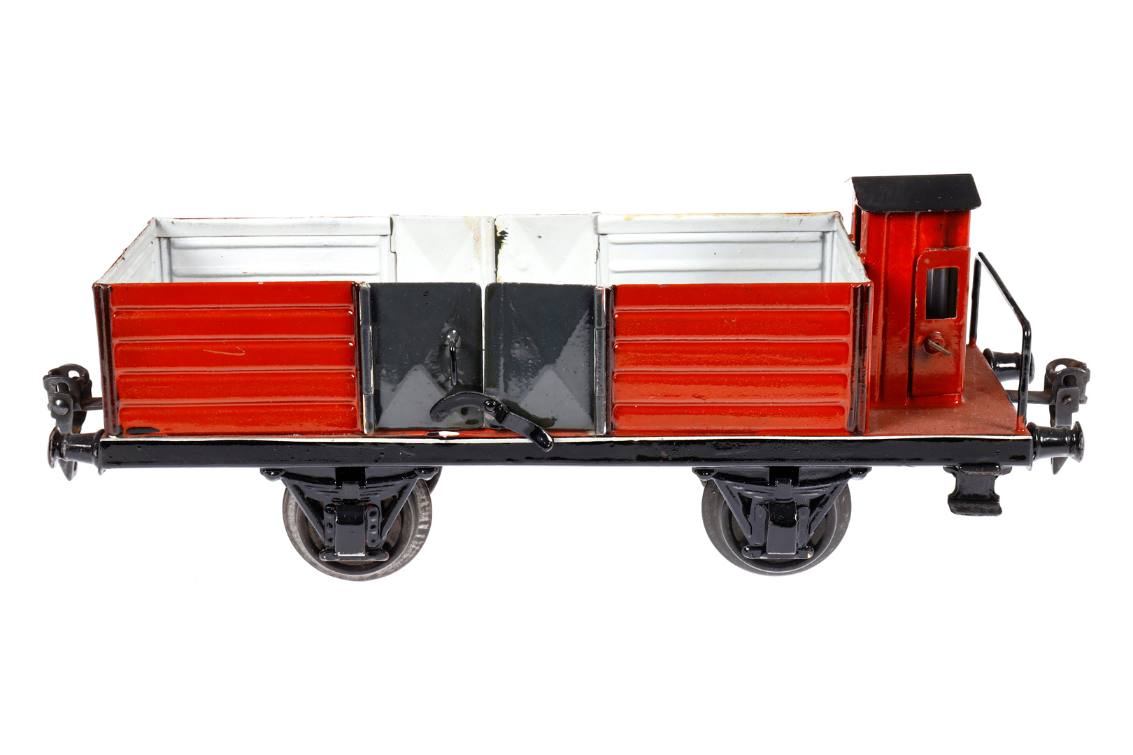 Märklin offener Güterwagen 1928, Spur 1, HL, mit BRH und 2x2 LTH, LS und gealterter Lack, L 24, Z 2