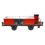 Märklin offener Güterwagen 1928, Spur 1, HL, mit BRH und 2x2 LTH, LS und gealterter Lack, L 24, Z 2