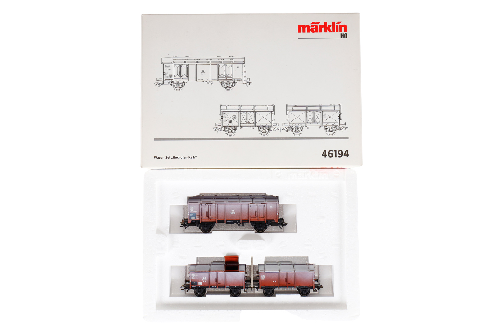 Märklin Wagen-Set ”Hochofen-Kalk” 46194, Spur H0, 3-teilig, Alterungsspuren, OK, Z 2