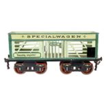 Märklin Glaswagen 1870, Spur 2, Spurweite 54, uralt, HL, mit 2 ST und Gussrädern, unterer Rahmen