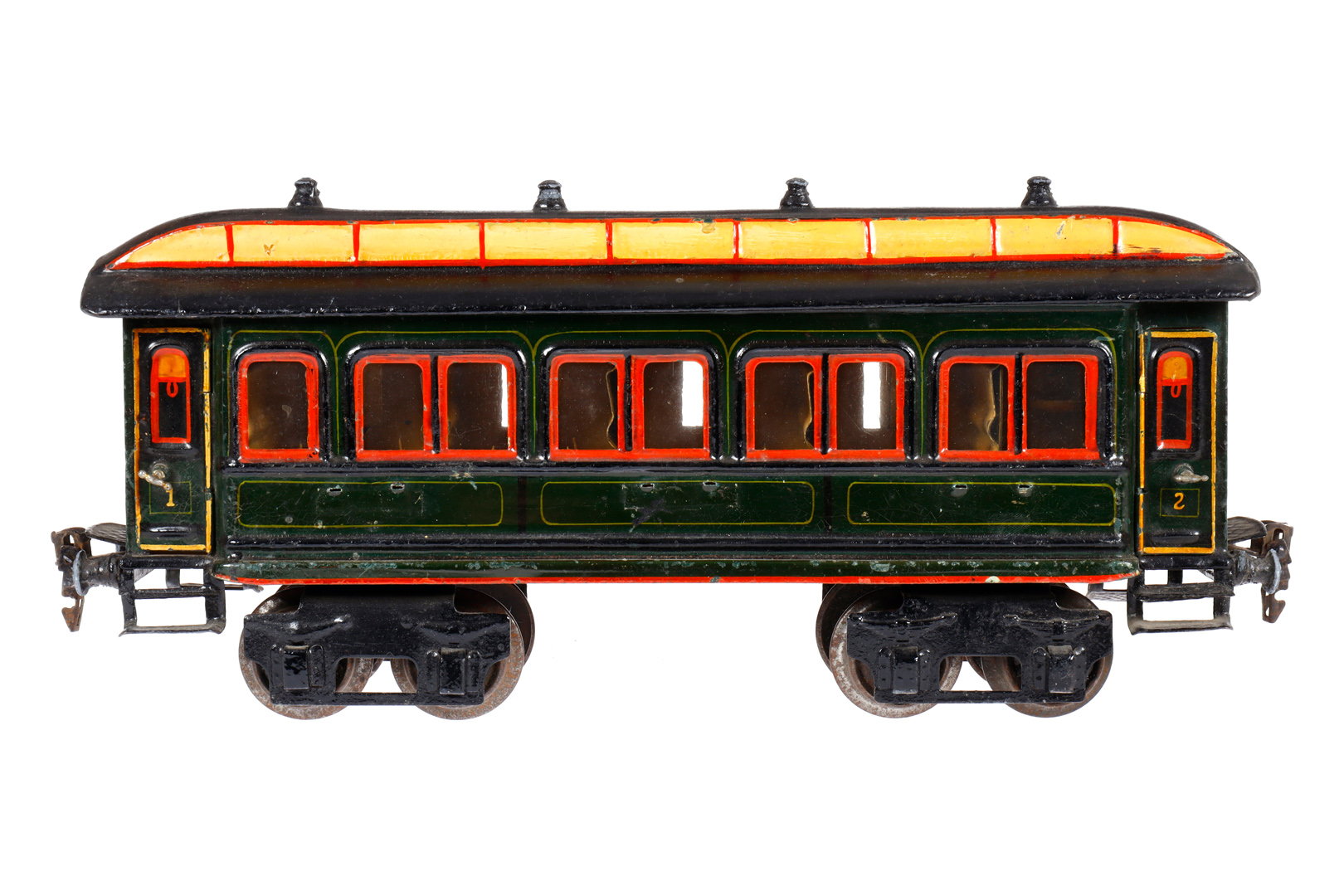 Märklin Personenwagen 1841, Spur 1, uralt, HL, mit Inneneinrichtung und 4 AT, ohne