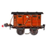 Märklin Gepäckwagen 1863, Spur 1, uralt, CL, mit Fremdbeleuchtung und Schleifer, tw nachlackiert,