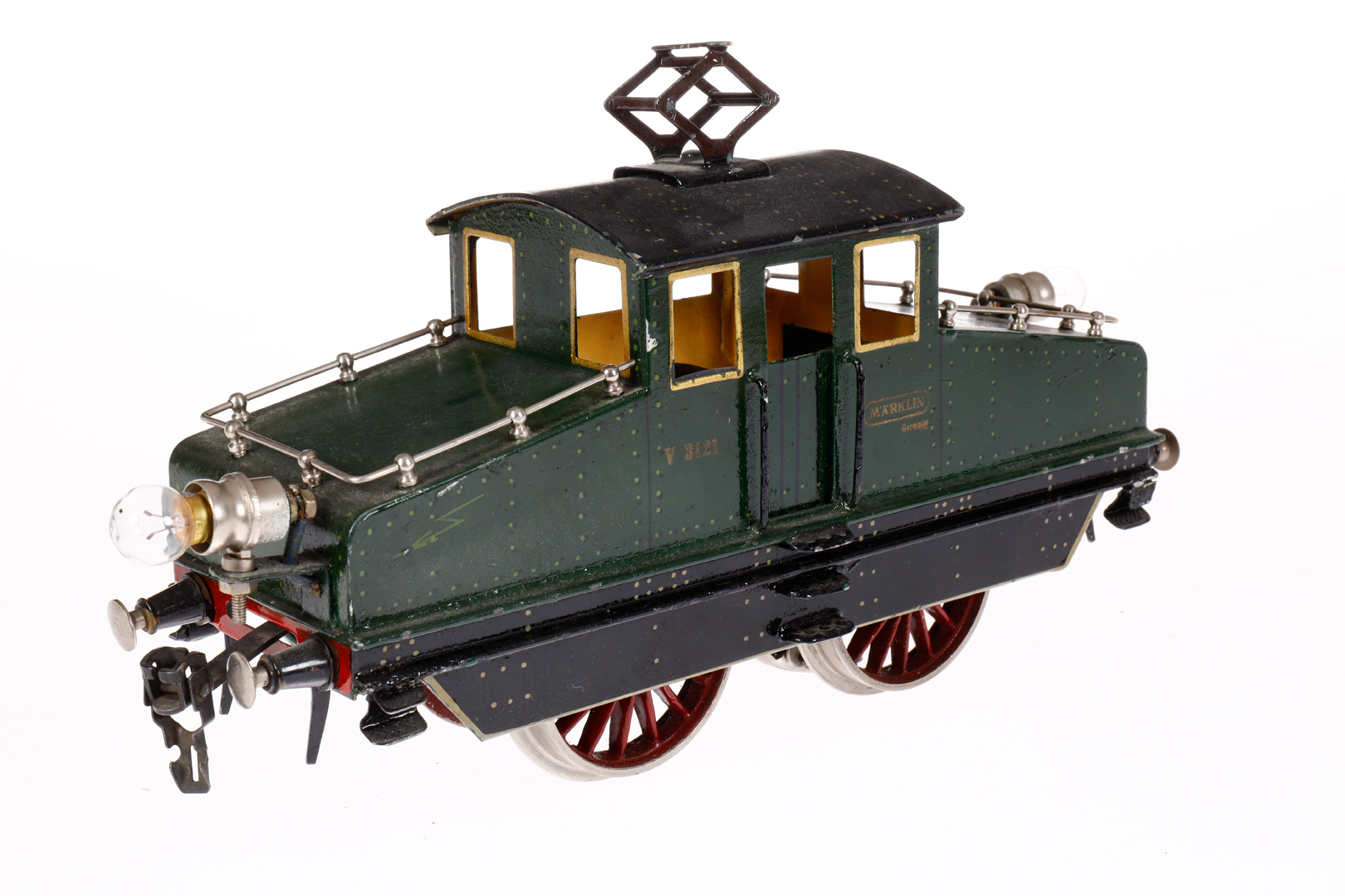 Märklin Vollbahnlok V 3121, Spur 1, Schwachstrom, grün, mit je 1 el. bel. Stirnlampe, fremd - Image 3 of 4