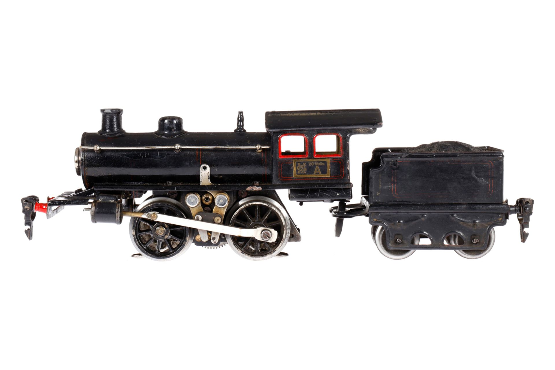 Märklin B-Dampflok, Spur 0, elektr., schwarz, mit Tender, tw ÜL, Z 4