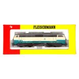 Fleischmann Diesellok ”218 452-1” 4933, Spur H0, creme/türkis, Alterungsspuren, im leicht besch. OK,