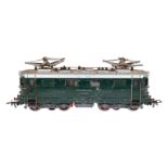 Märklin E-Lok RE 800, Spur H0, Guss, grün, mit je 3 el. bel. Stirnlampen, LS und gealterter Lack,