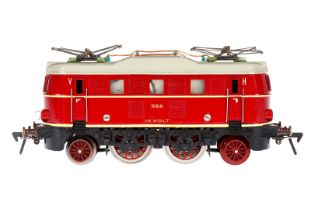 Fleischmann 1-B-1 E-Lok 335, Spur 0, elektr., rot, mit 2 el. bel. Stirnlampen, LS und