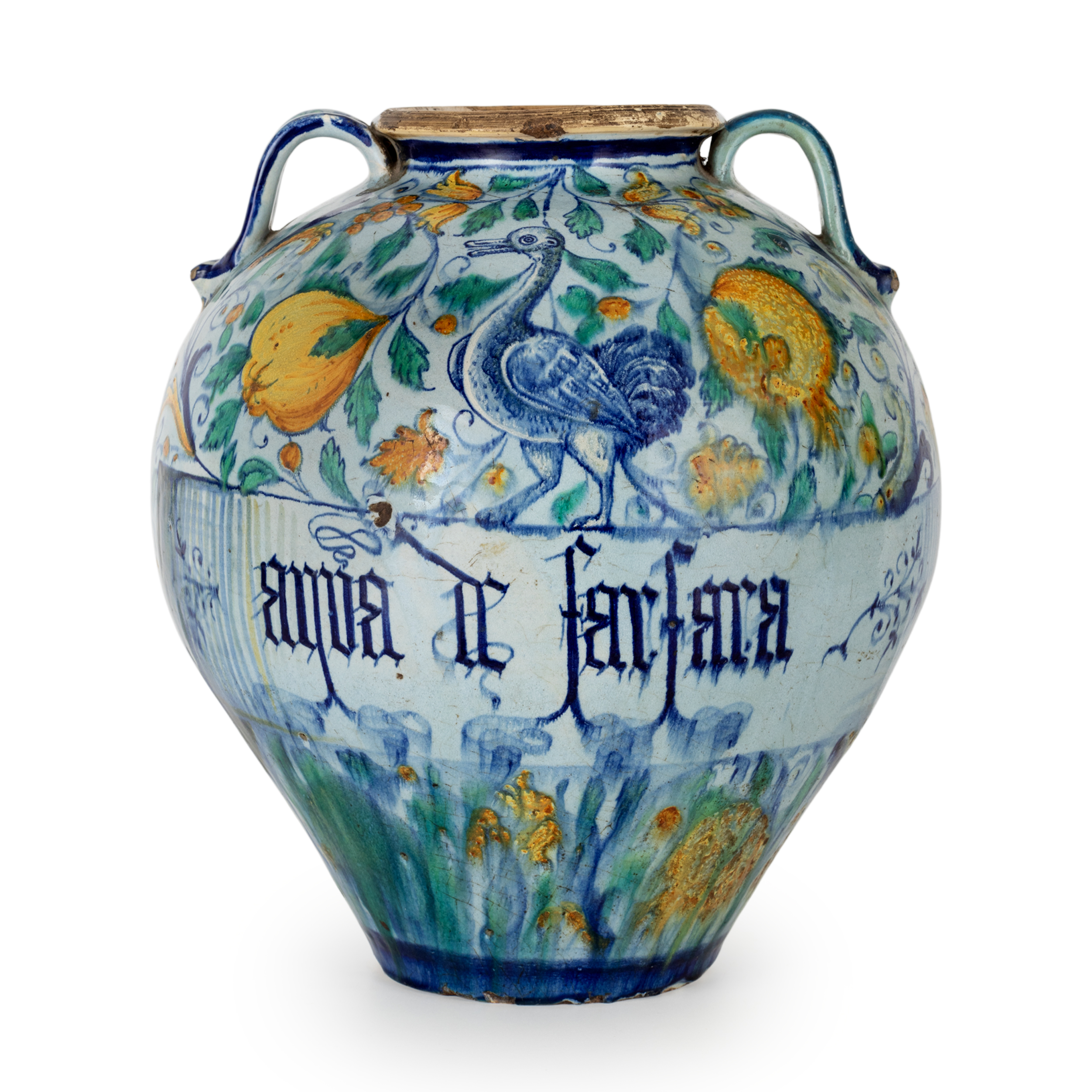 VASO IN MAIOLICA POLICROMA, FORNACE VENEZIANA, 1579