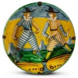 PIATTO DA PARATA IN MAIOLICA POLICROMA, FORNACE DI MONTELUPO, XVIII SECOLO