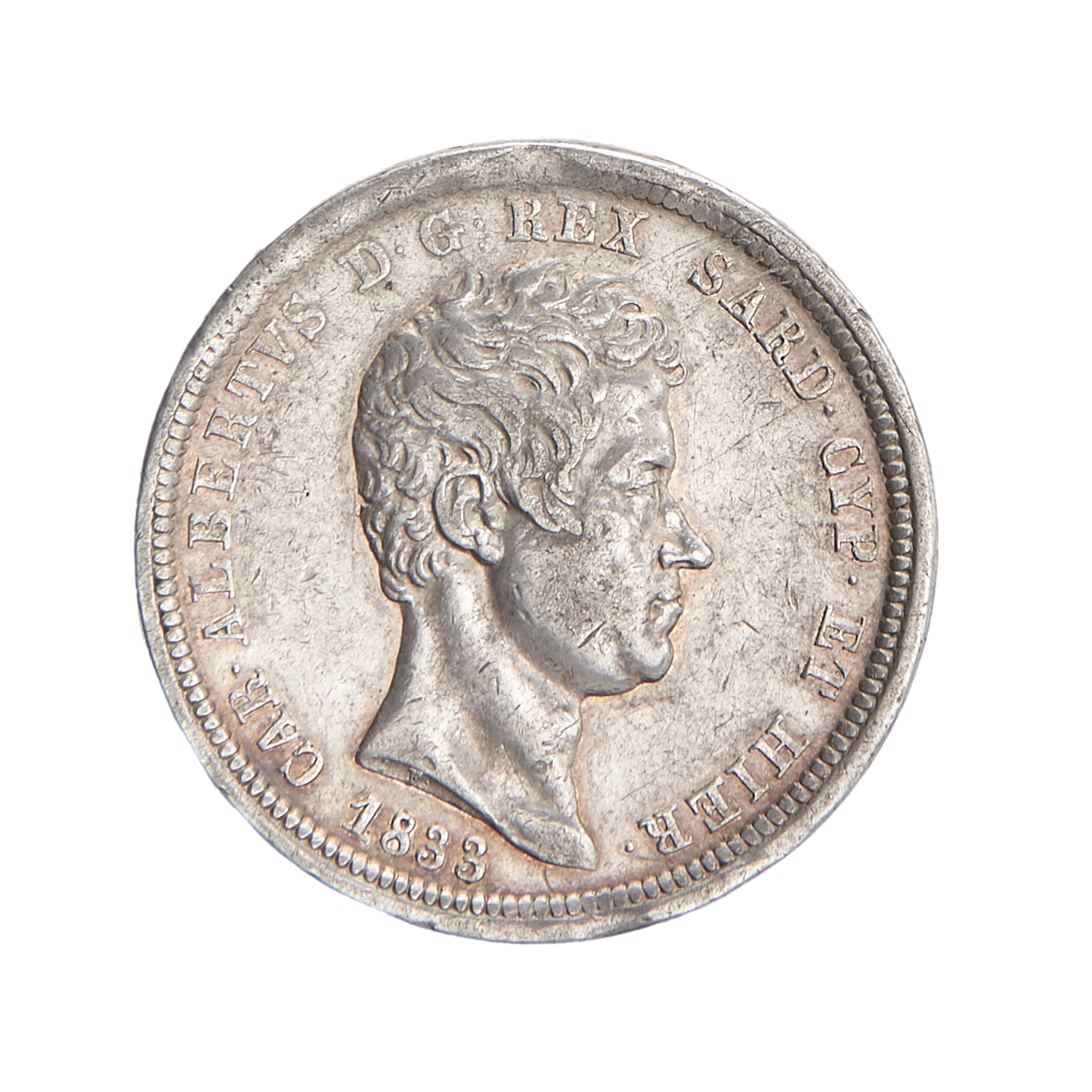 SAVOIA, CARLO ALBERTO (1831-1849), 2 LIRE 1833 - Image 2 of 3