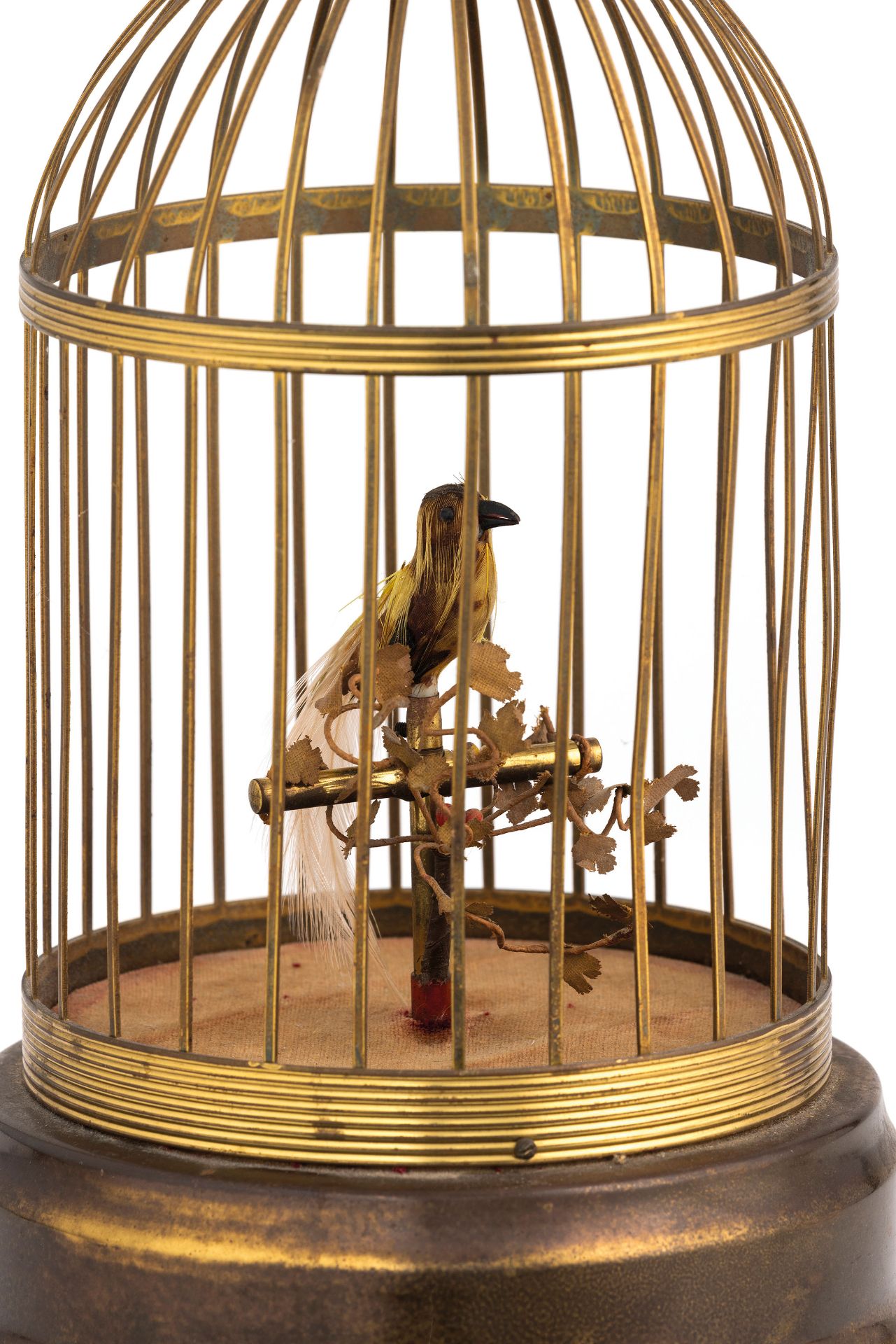 BOITE - CAGE OISEAU CHANTEUR, AUTOMA, GABBIA CON UCCELLINO, GERMANIA 1950 CIRCA - Image 2 of 2